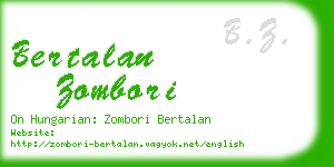 bertalan zombori business card